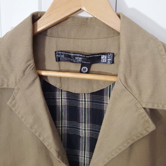 100% Cotton Twill Tan Beige Khaki Coat Jacket Utility Blazer, Men's M - Picture 2 of 11